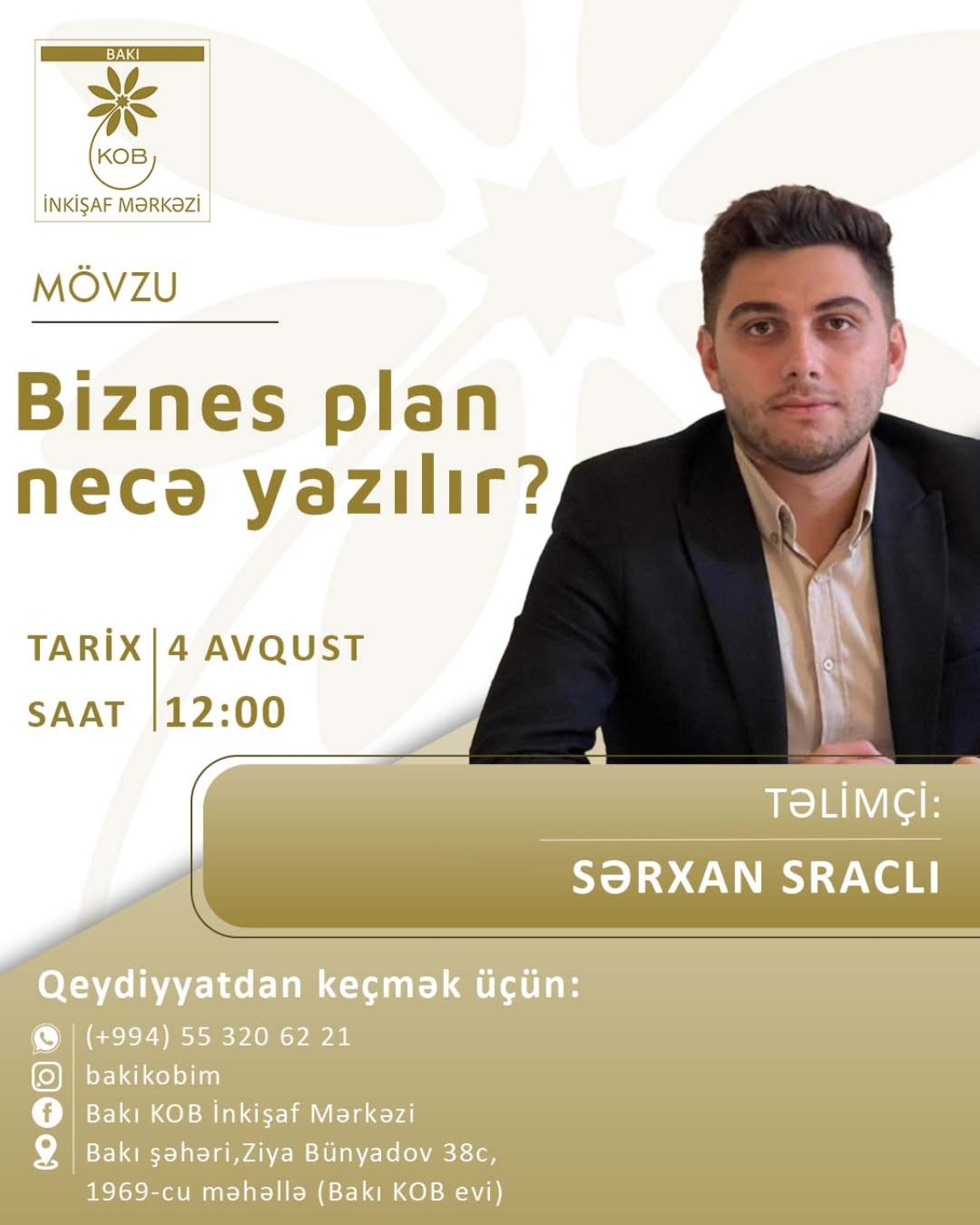 "Biznes plan necə yazılır?" mövzusunda praktiki təlim keçiriləcək.