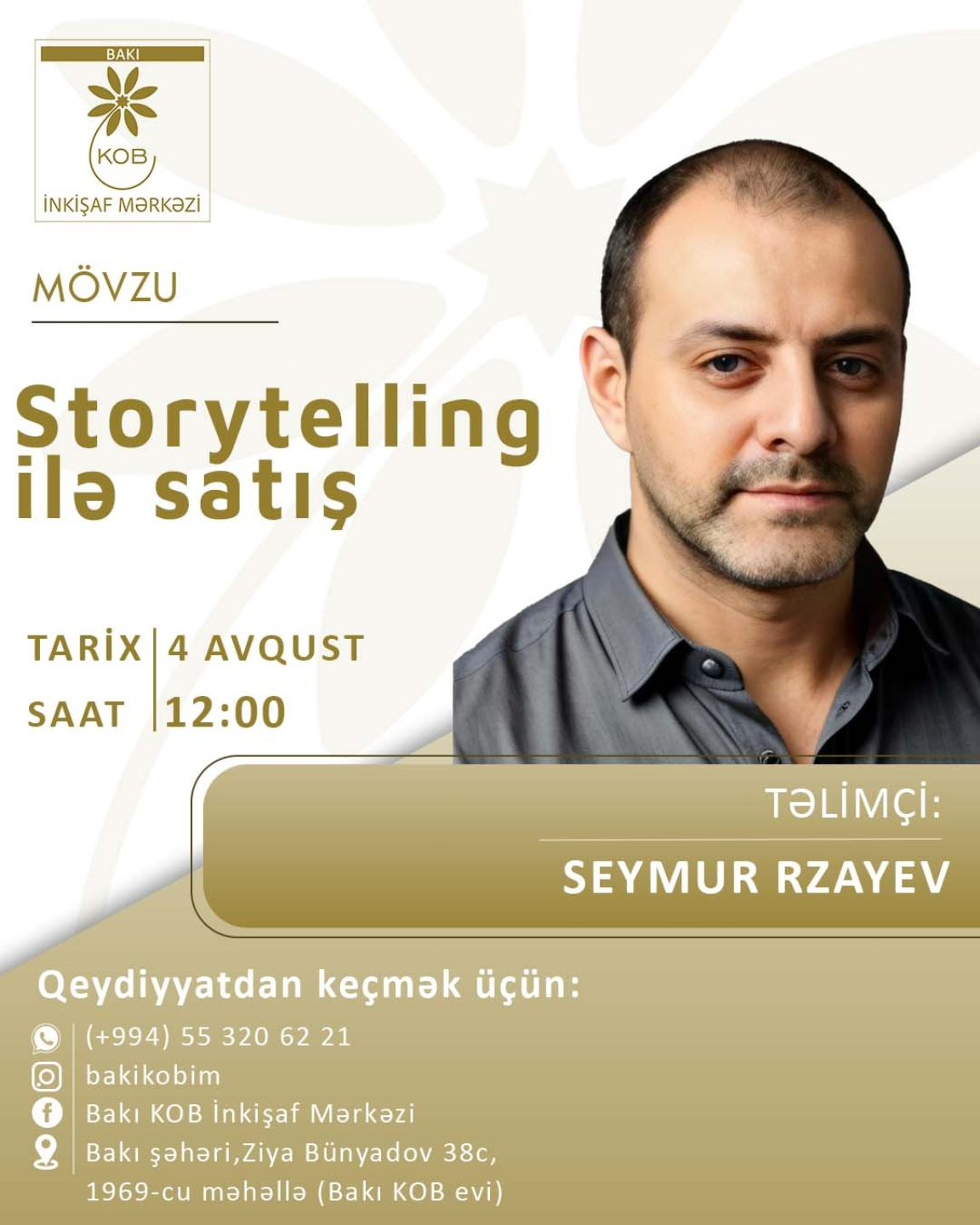 "Storytelling ilə satış" mövzusunda praktiki təlim keçiriləcək.