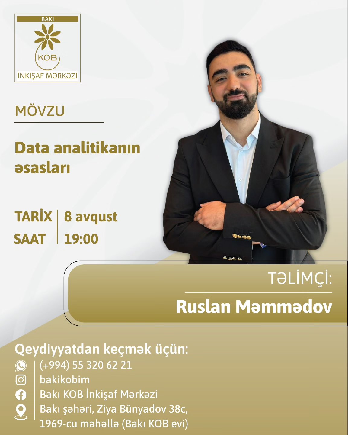 "Data analitikanın əsasları" mövzusunda praktiki təlim keçiriləcək.