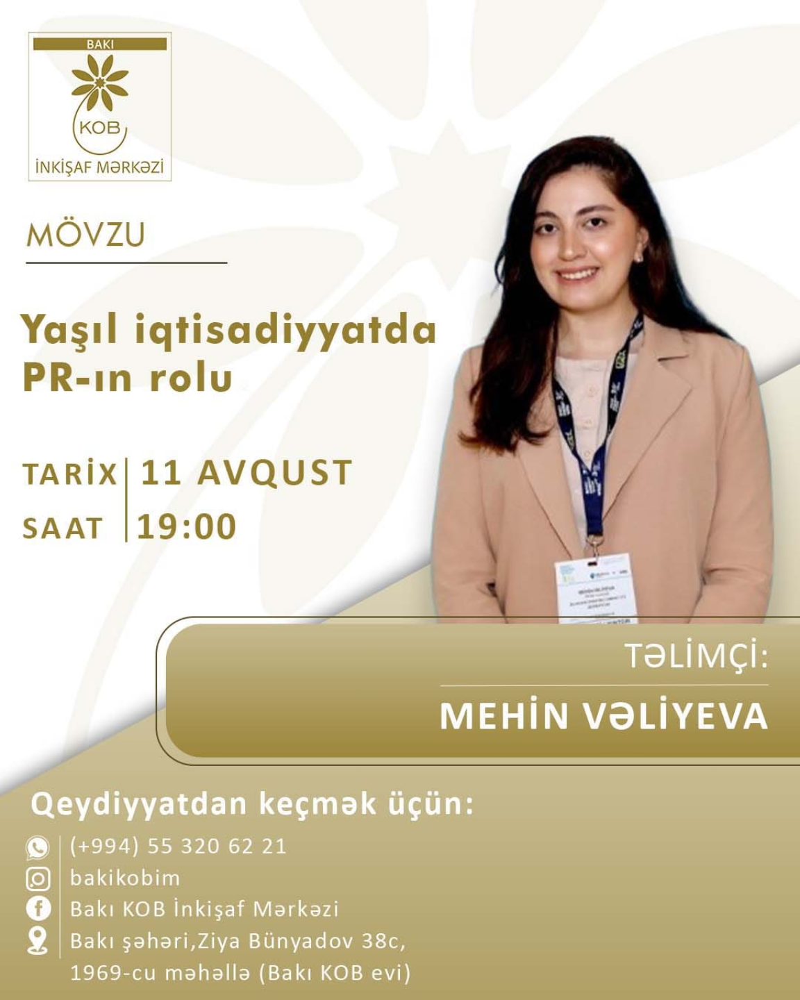 "Yaşıl iqtisadiyyatda PR-ın rolu" mövzusunda praktiki təlim keçiriləcək.