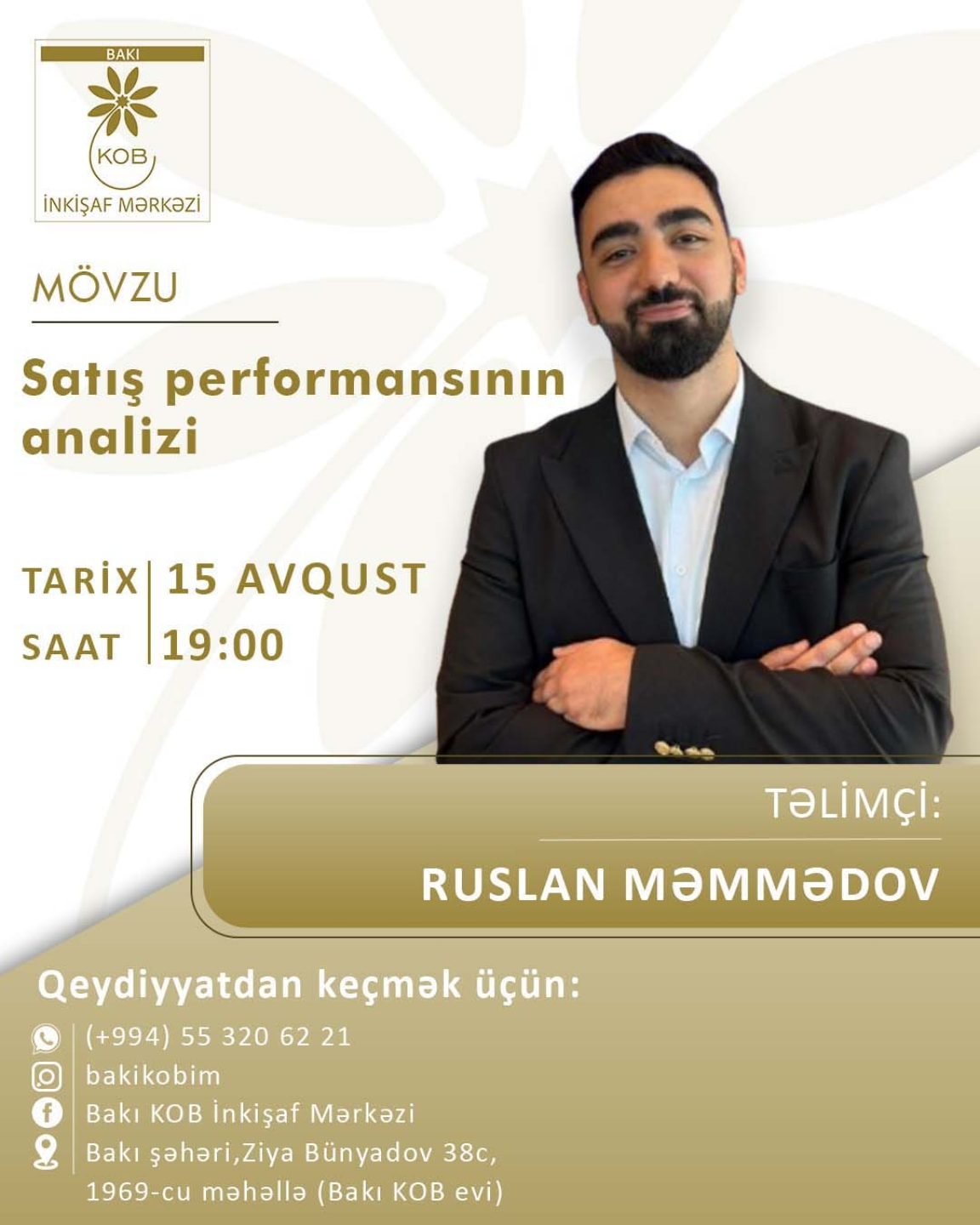 "Satış performansının analizi" mövzusunda praktiki təlim keçiriləcək.
