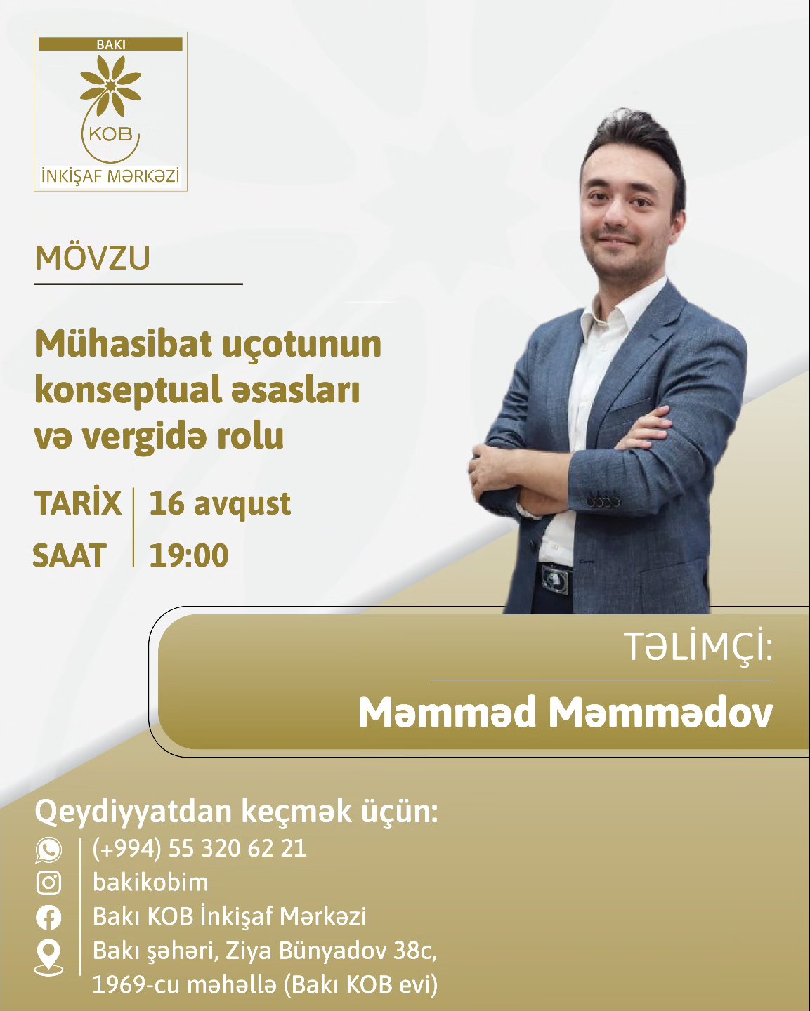 "Mühasibat uçotunun konseptual əsasları və vergidə rolu" mövzusunda praktiki təlim keçiriləcək.