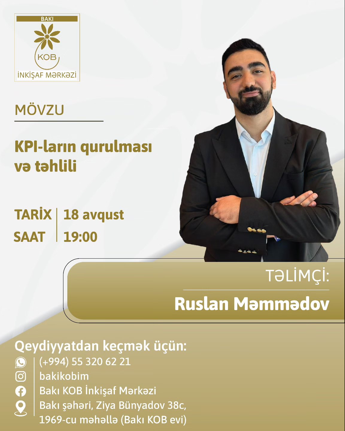 "KPI-ların qurulması və təhlili" mövzusunda praktiki təlim keçiriləcək.