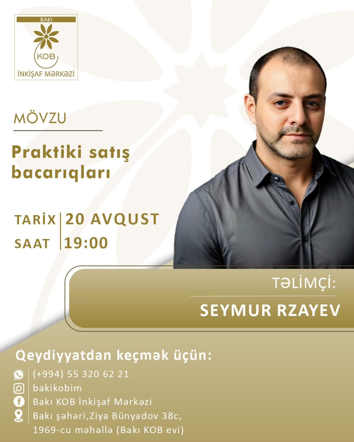 "Praktiki satış bacarıqları" mövzusunda praktiki təlim keçiriləcək.