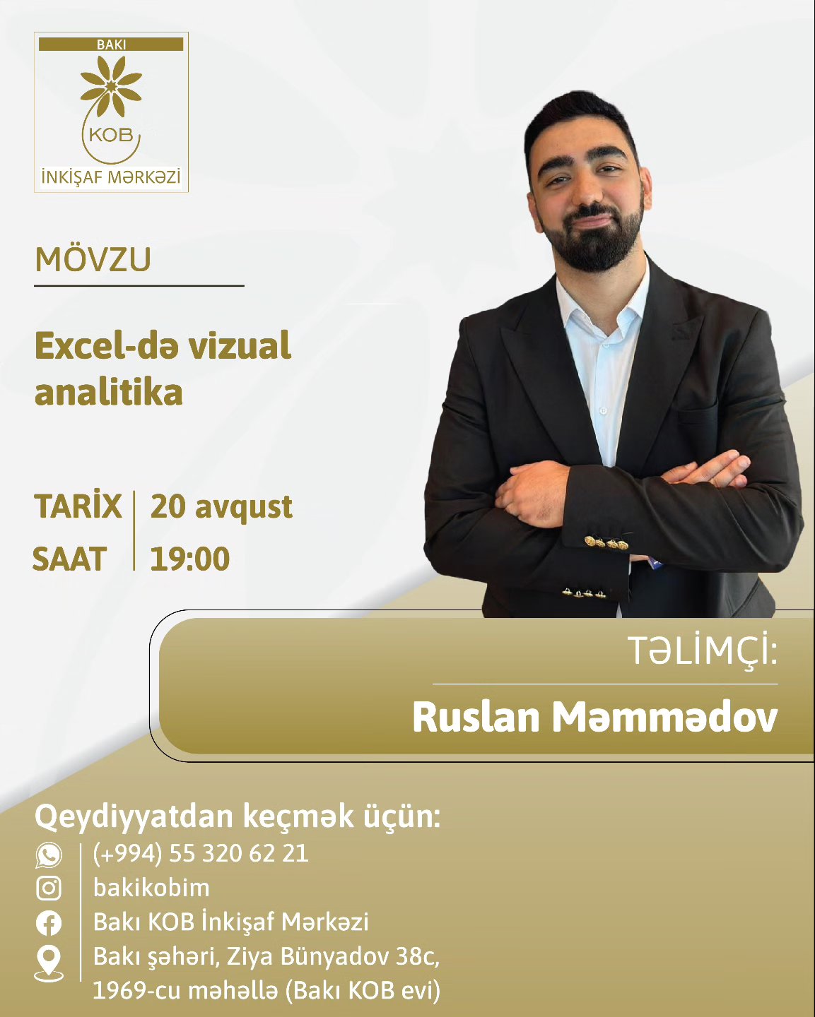 "Excel-də vizual analitika" mövzusunda praktiki təlim keçiriləcək.