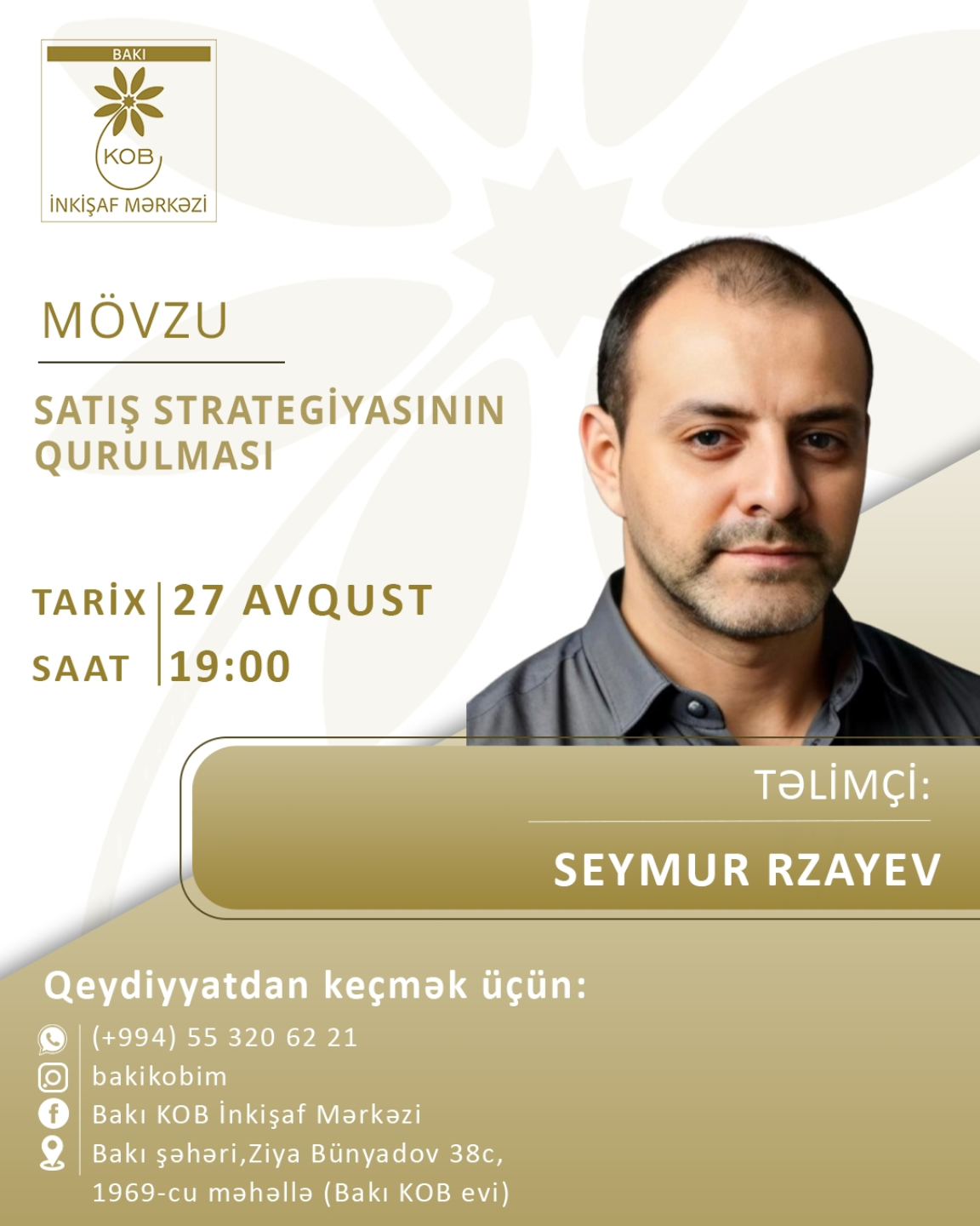 "Satış strategiyasının qurulması" mövzusunda praktiki təlim keçiriləcək.