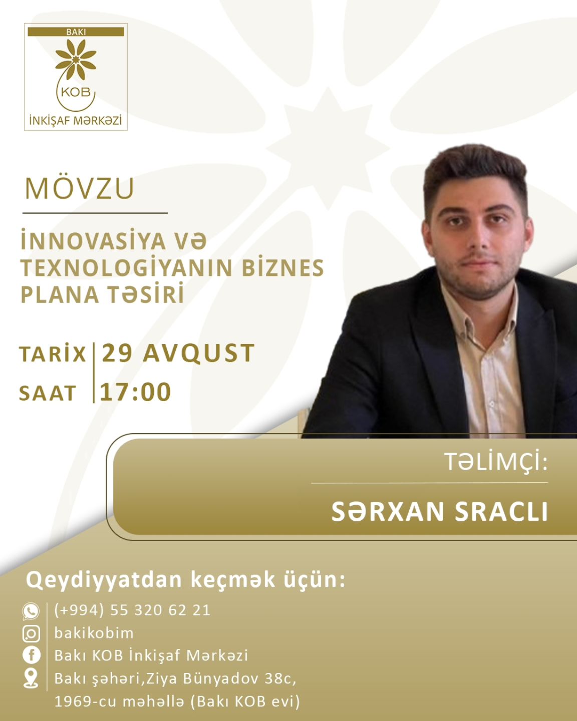"İnnovasiya və texnologiyanın biznes plana təsiri" mövzusunda praktiki təlim keçiriləcək.