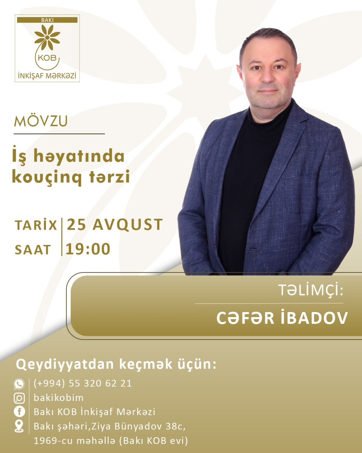 "İş həyatında Kouçinq tərzi" mövzusunda praktiki təlim keçiriləcək.
