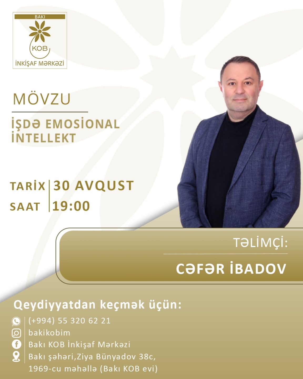 "İşdə emosional intellekt" mövzusunda praktiki təlim keçiriləcək.