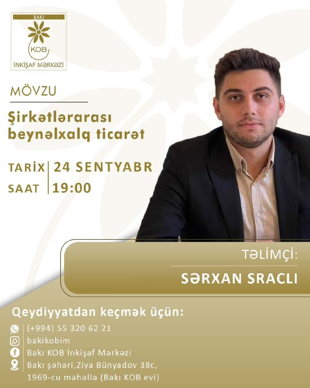 Şirkətlərarası beynəlxalq ticarət mövzusunda praktiki təlim keçiriləcək.