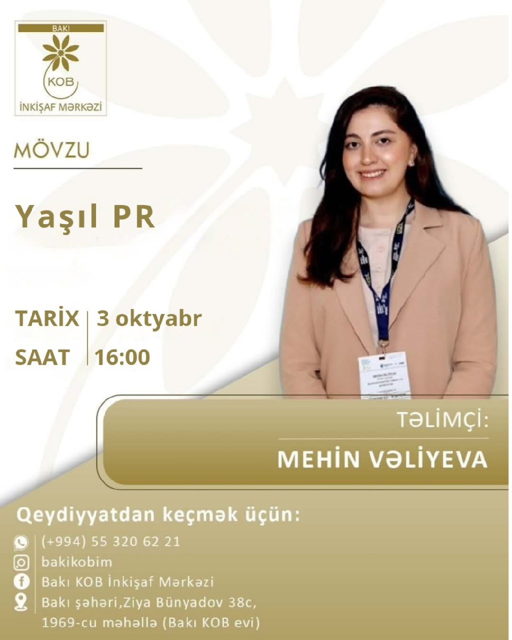 Yaşıl PR mövzusunda praktiki təlim keçiriləcək.