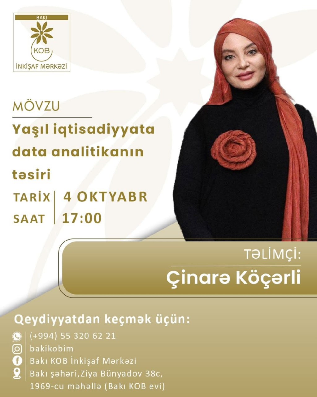 Yaşıl iqtisadiyyata data analitikanın təsiri mövzusunda praktiki təlim keçiriləcək.