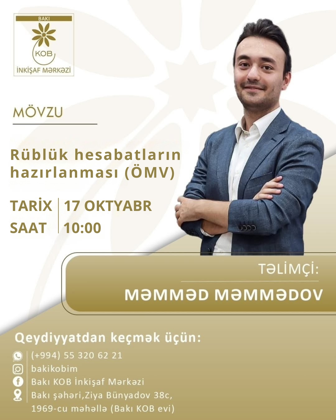 Rüblük hesabatların hazırlanması (ÖMV) mövzusunda praktiki təlim keçiriləcək.