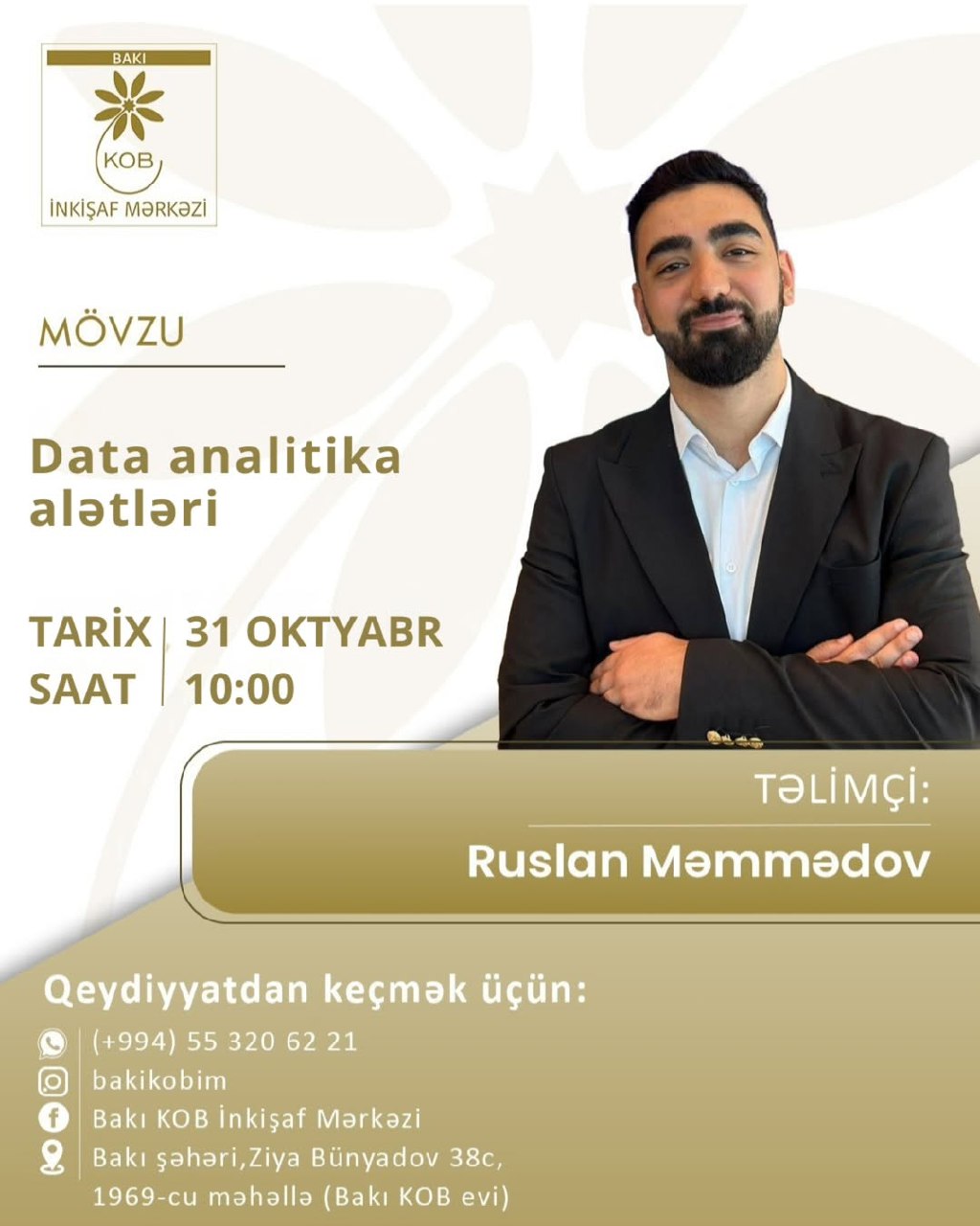 Data analitika alətləri mövzusunda praktiki təlim keçiriləcək.